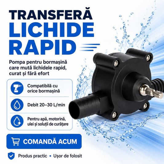 DrillFlow™ – Pompă de Transfer Lichide pentru Bormașină